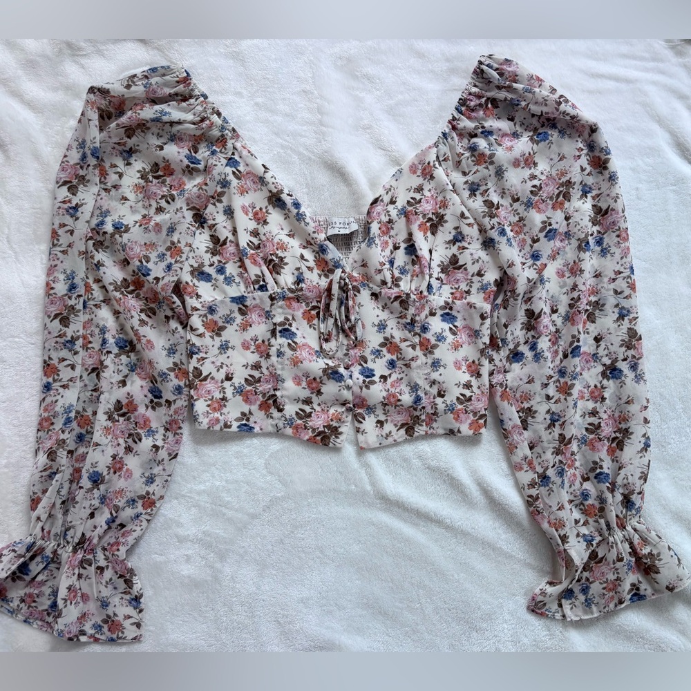 Dress Forum puff sleeve Crop Top Blouse
